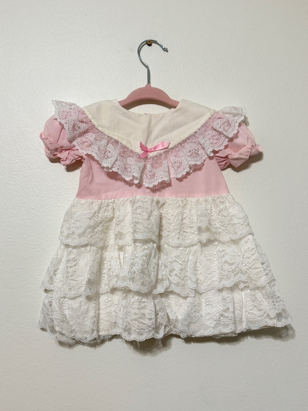 Vintage Frilly Ruffle Pink Dress 12-18 Months